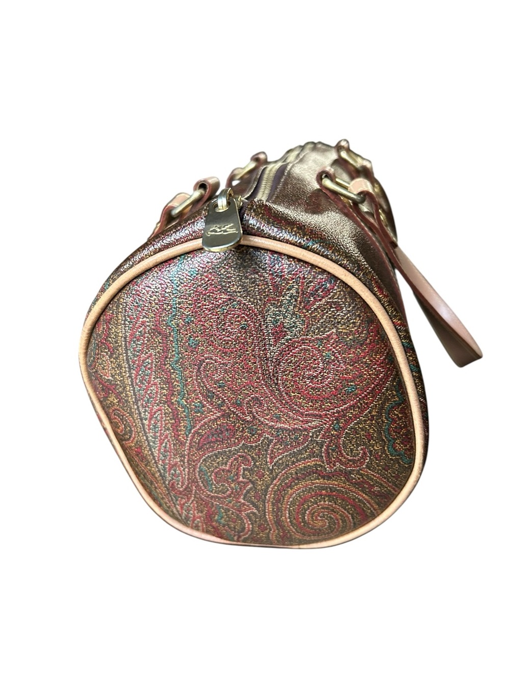 EXCELLENT VINTAGE ETRO Milano 12" Large Paisley Papillion Boston Barrel Bag 2001 - Picture 3 of 11